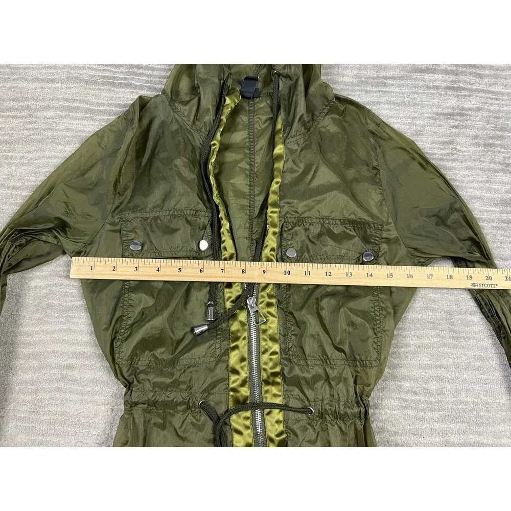 Windsor Jacket Womens Small‎ Green Full Zip Long Sleeve Hooded Sheer Windbreaker